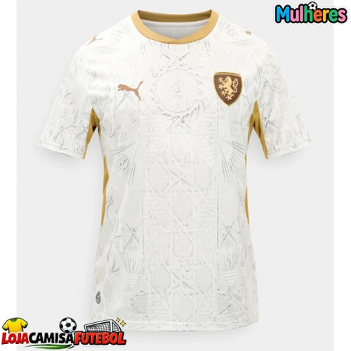 Camisa de Futebol República Checa Equipamento Secundário Mulheres Mundo 2026 Manga Curta